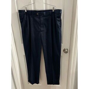 Roundtree & Yorke Gold Label Pleated Dress Pants Size 40X32 Navy